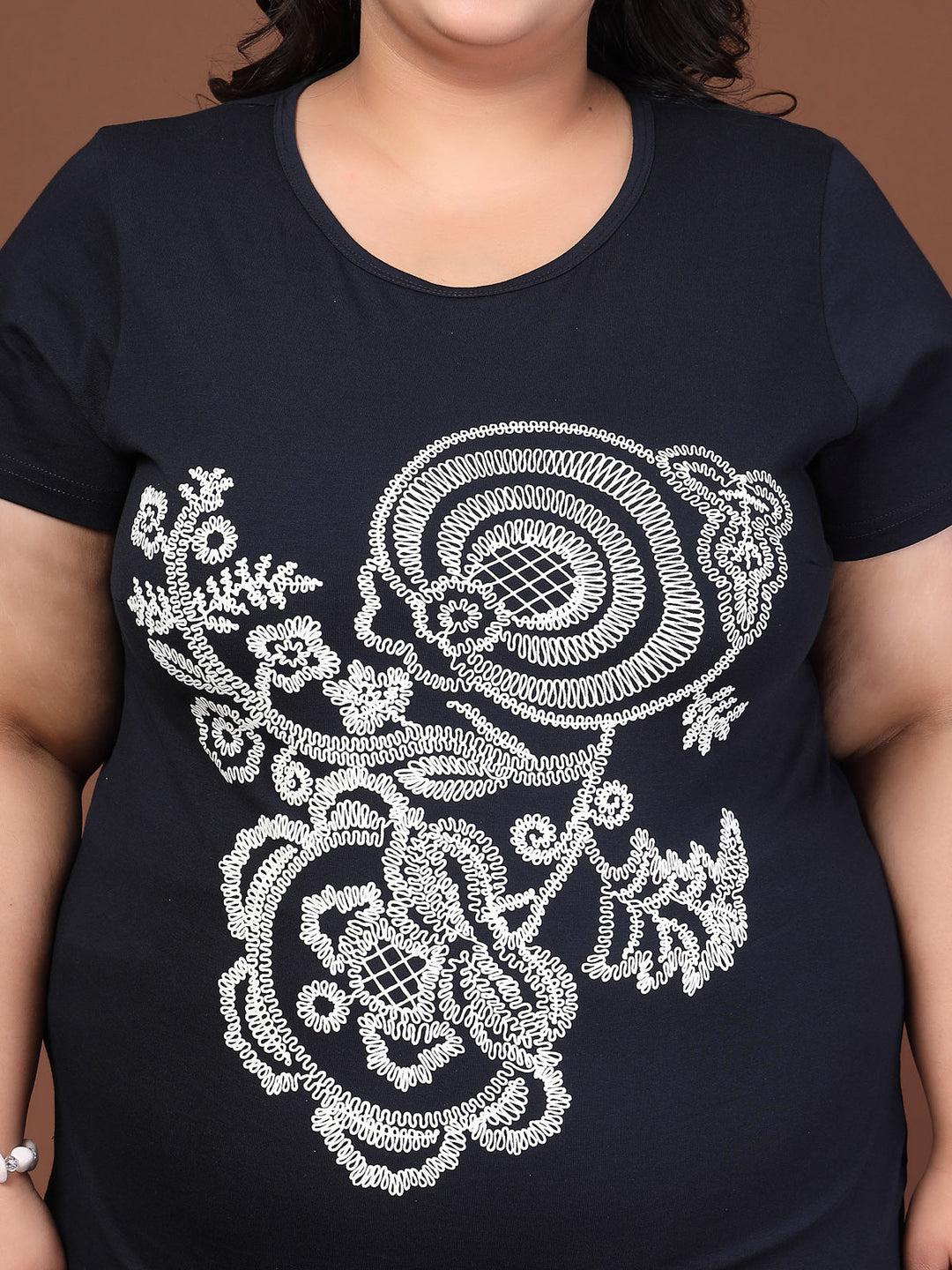 Plus Size Typography Printed T-shirt