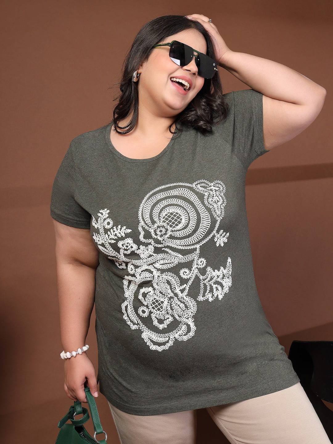 Plus Size Typography Printed T-shirt