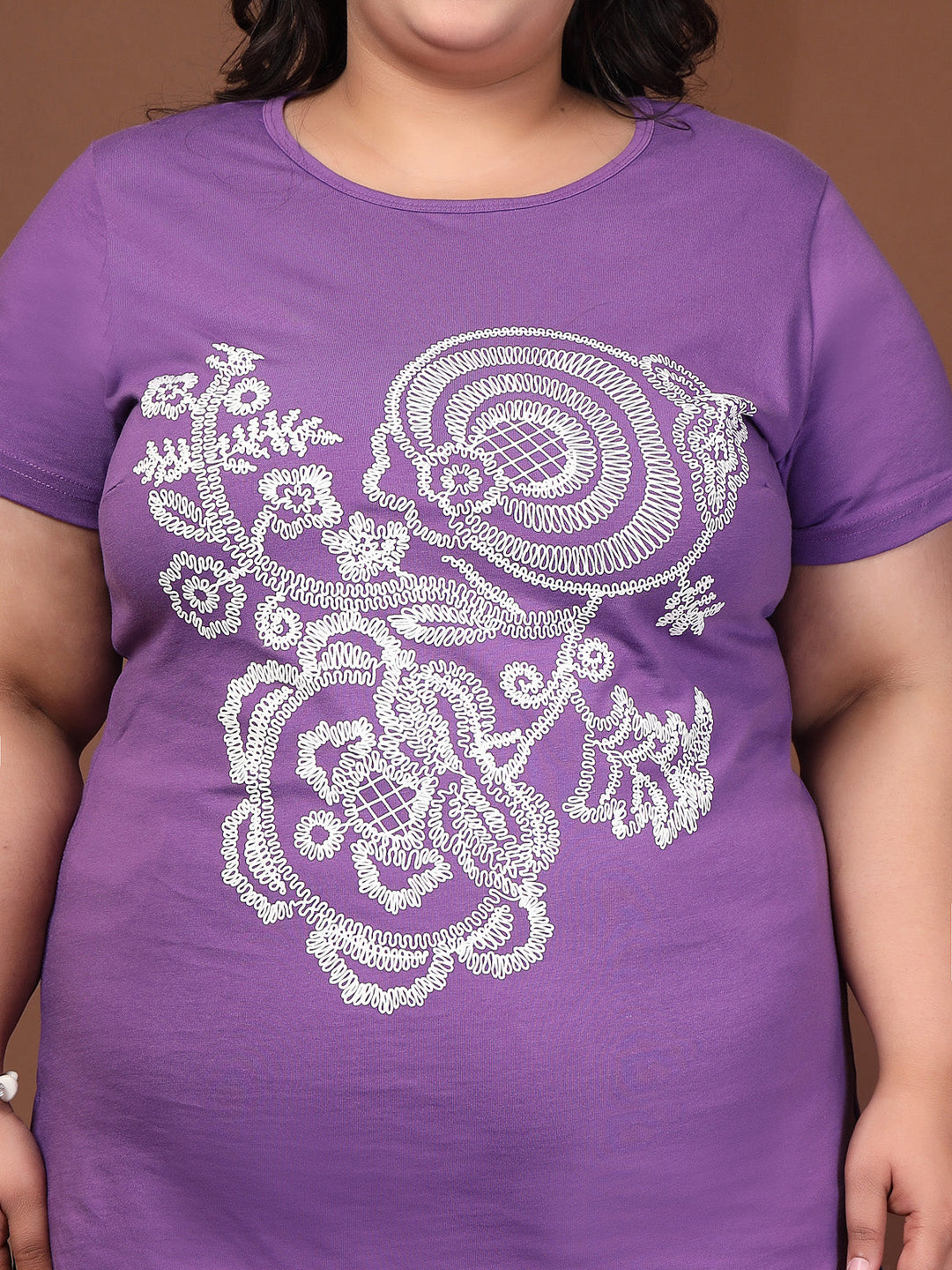 Plus Size Typography Printed T-shirt