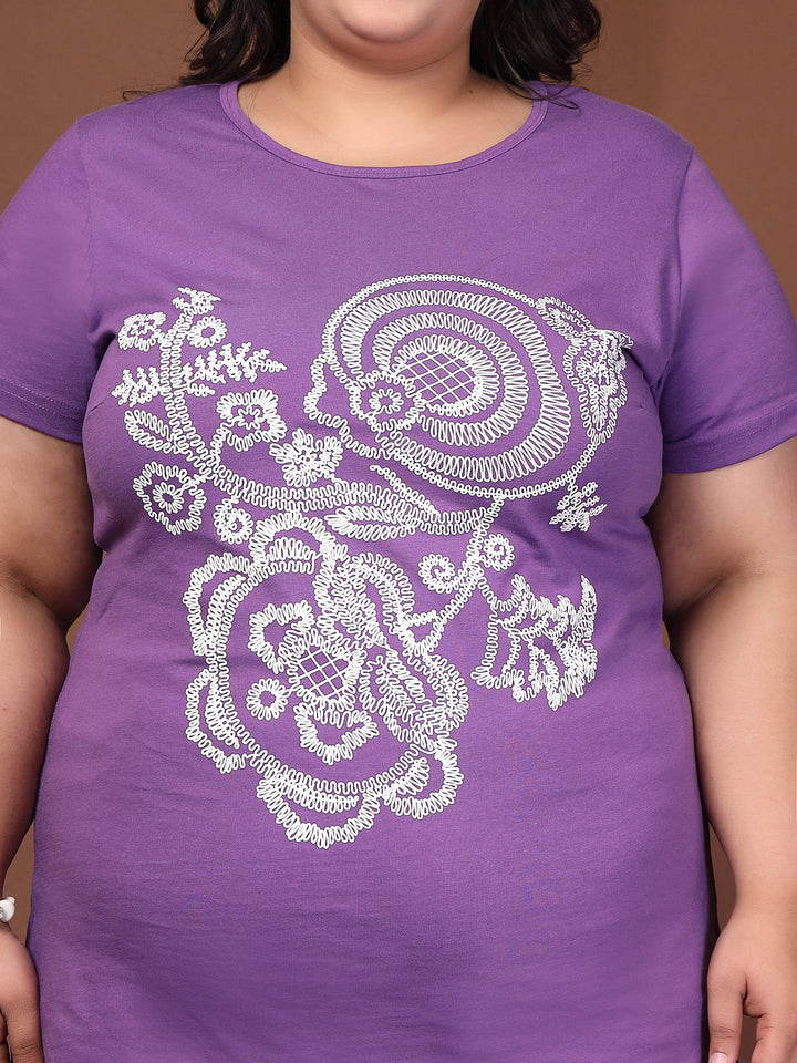 Plus Size Typography Printed T-shirt