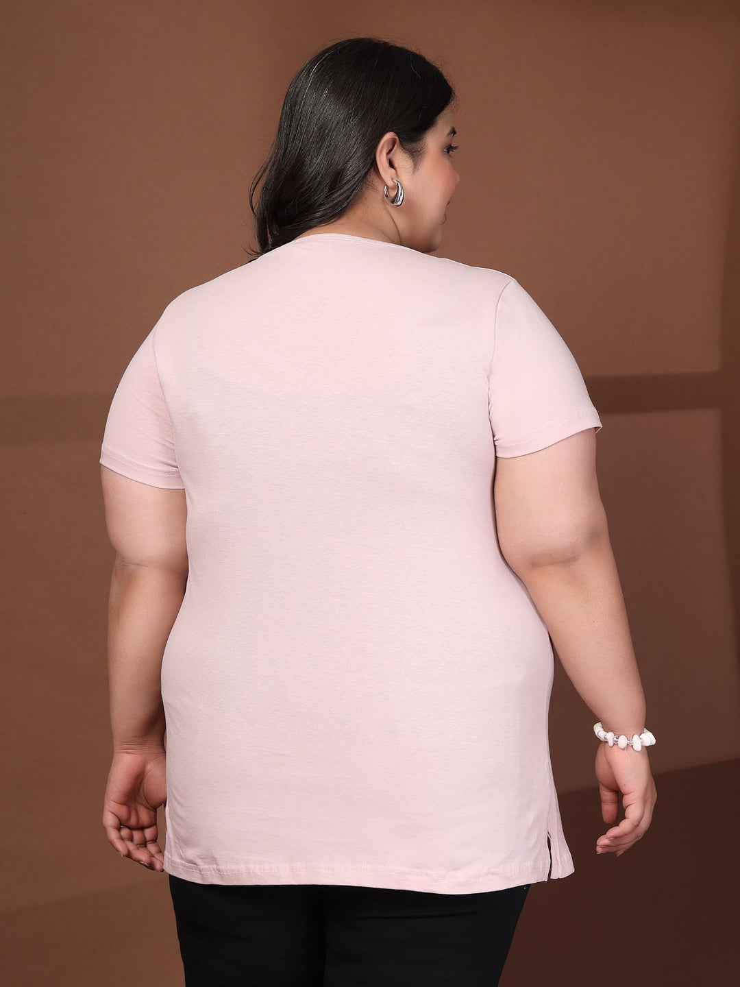 Plus Size Typography Printed T-shirt