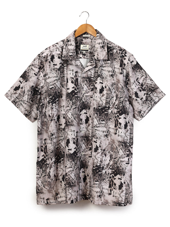 Plus Size Cuban Collar Resist Shirt