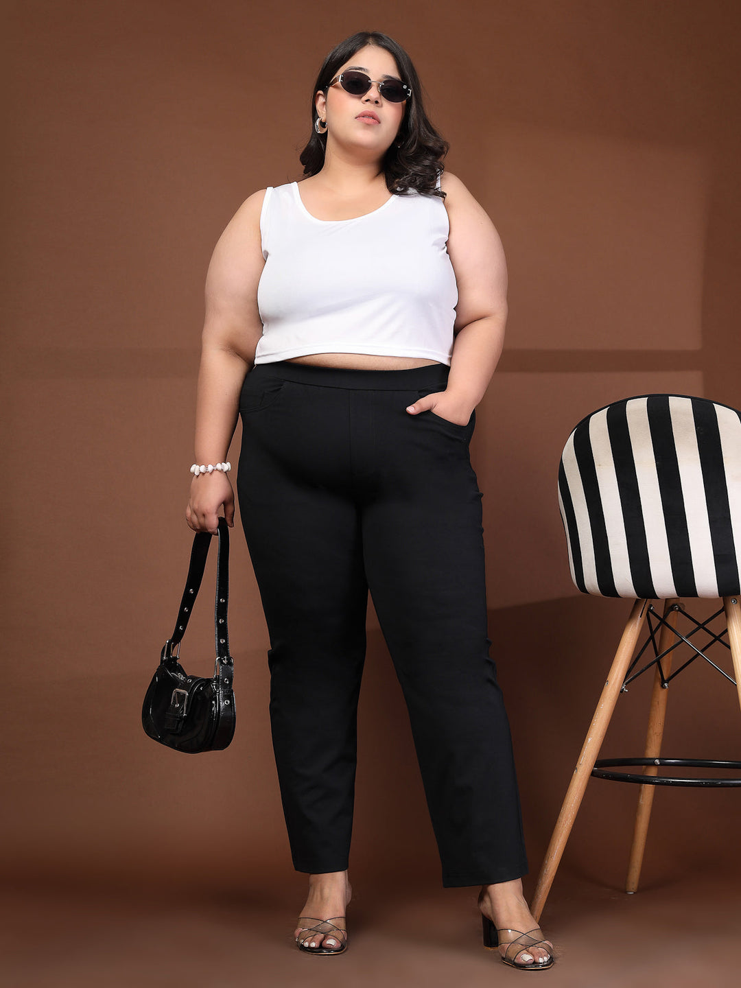 Plus Size Ankle Length Gym Tights