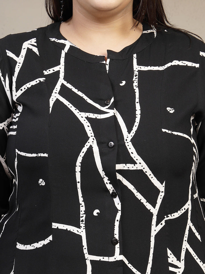 Plus Size Printed A-Line Dress