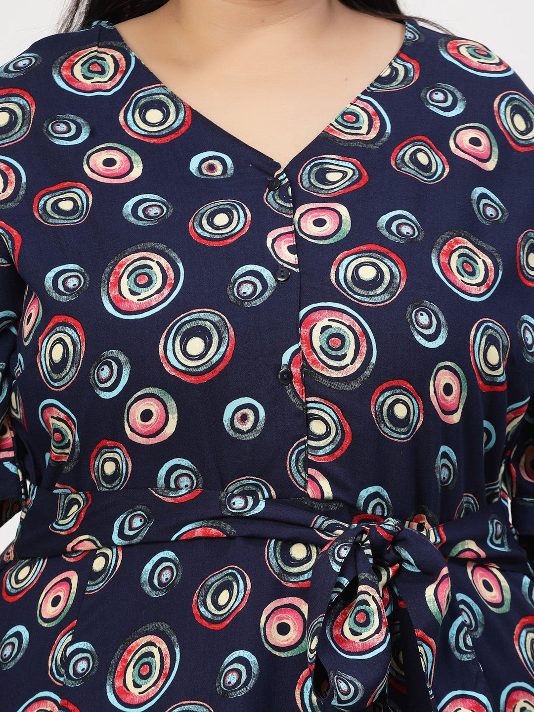 Plus Size Floral Printed V-Neck Maxi Dress