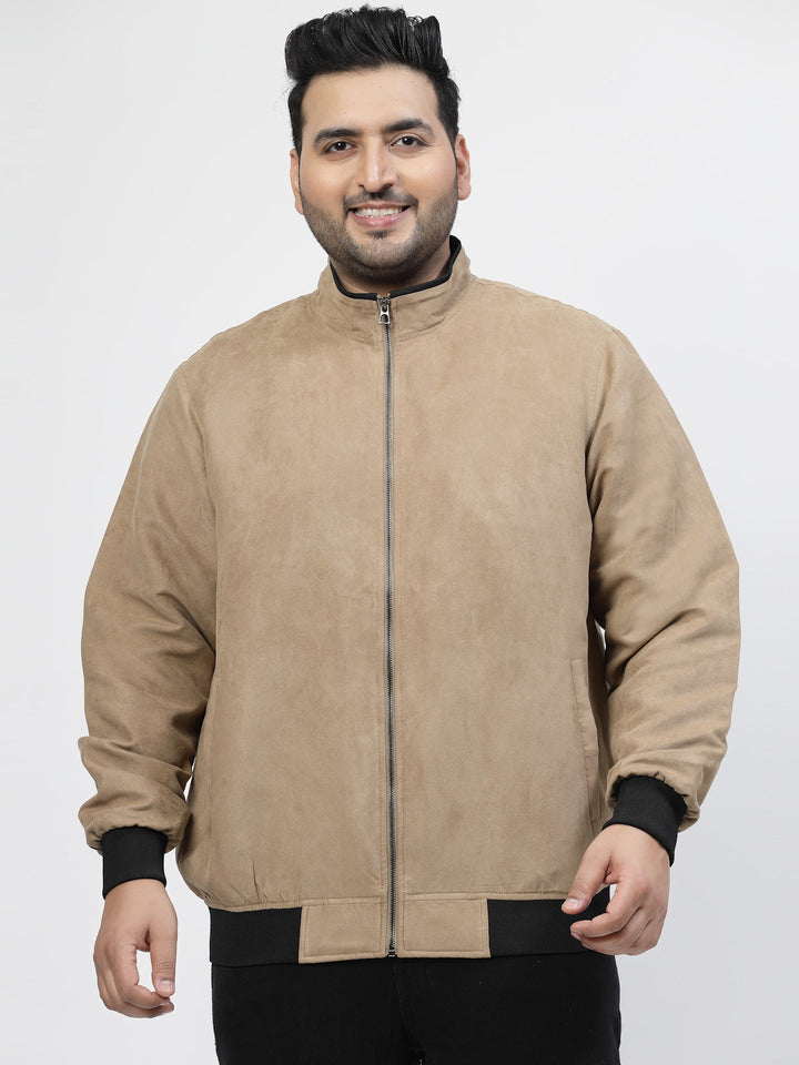 Plus Size Men Open Front Jacket