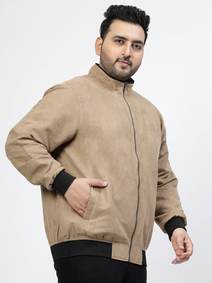 Plus Size Men Open Front Jacket