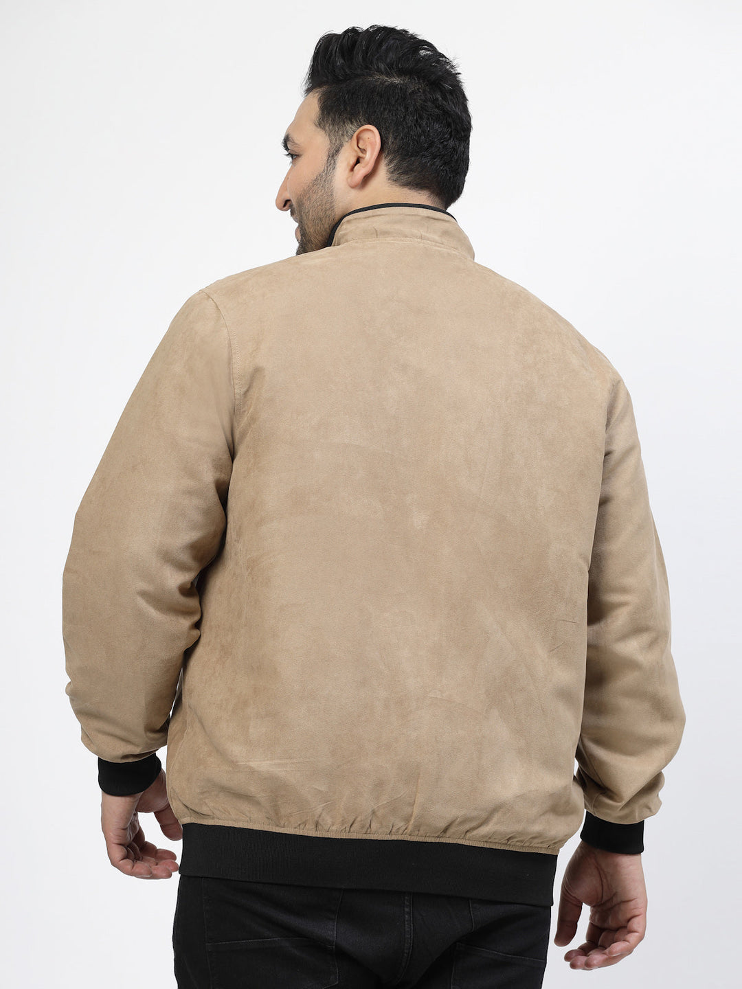 Plus Size Men Open Front Jacket