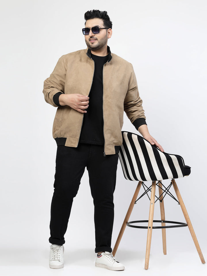 Plus Size Men Open Front Jacket