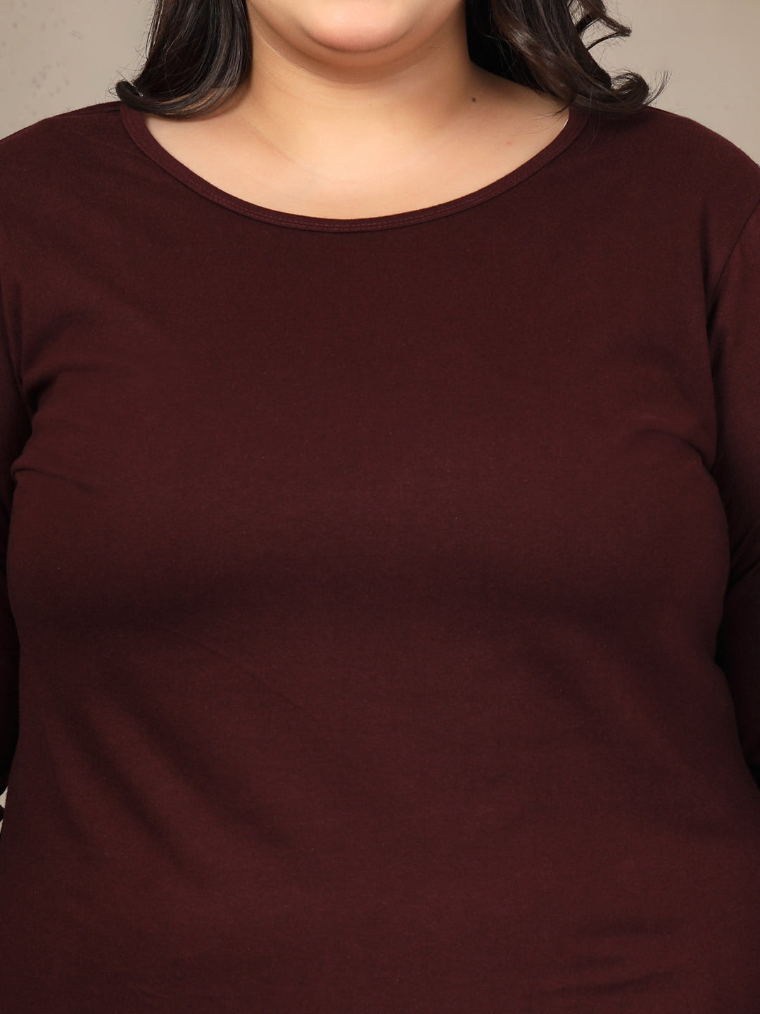 Plus Size Women Burgundy Wine T-shirt