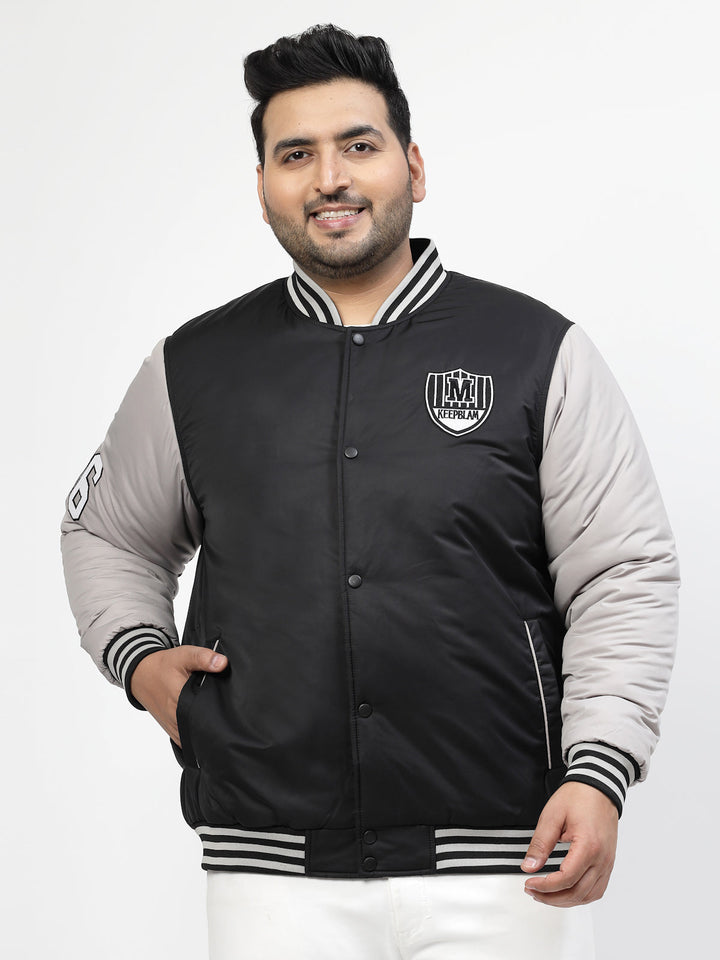 Plus Size Men Colourblocked Tailored Jacket