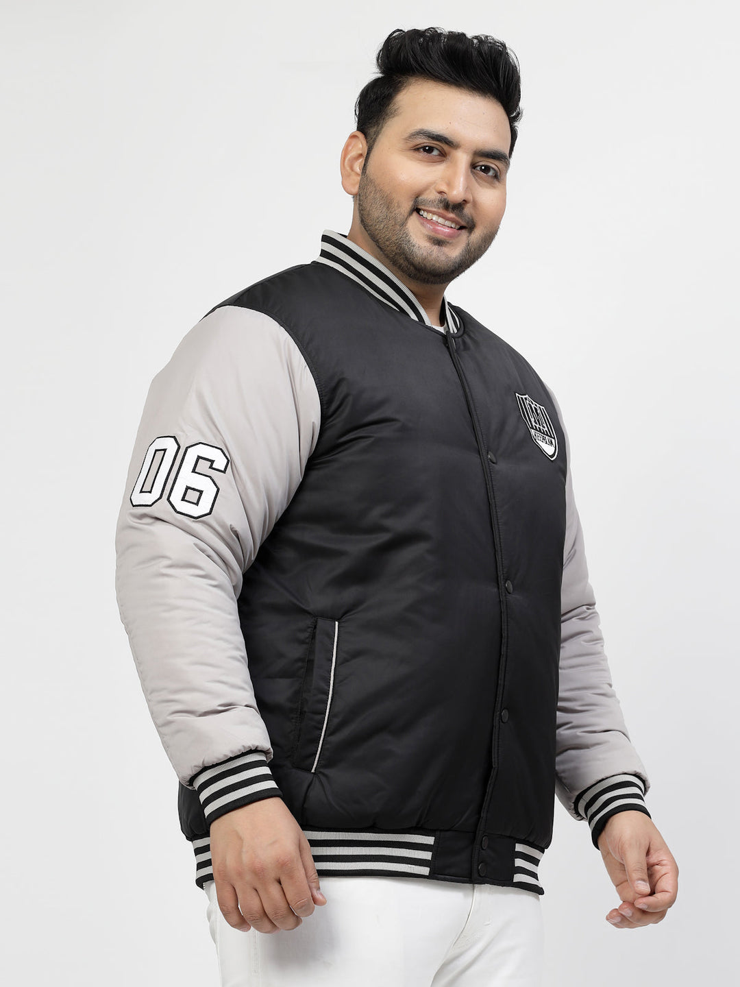Plus Size Men Colourblocked Tailored Jacket