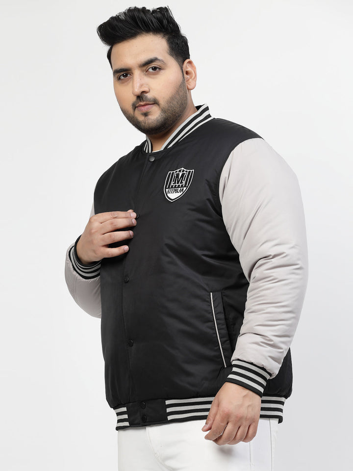 Plus Size Men Colourblocked Tailored Jacket
