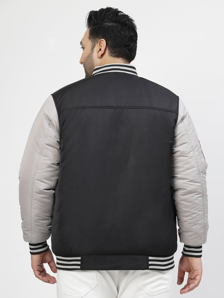 Plus Size Men Colourblocked Tailored Jacket