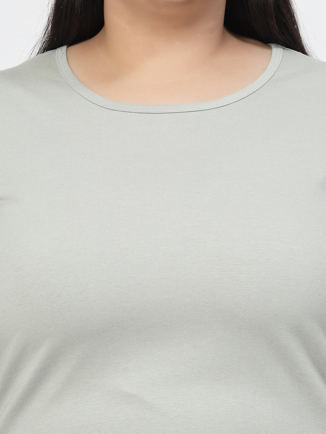 Plus Size  Round Neck Short Sleeves Cotton T-shirt