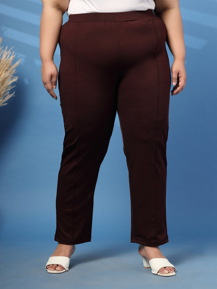 Plus Size Women Wine Jeggings