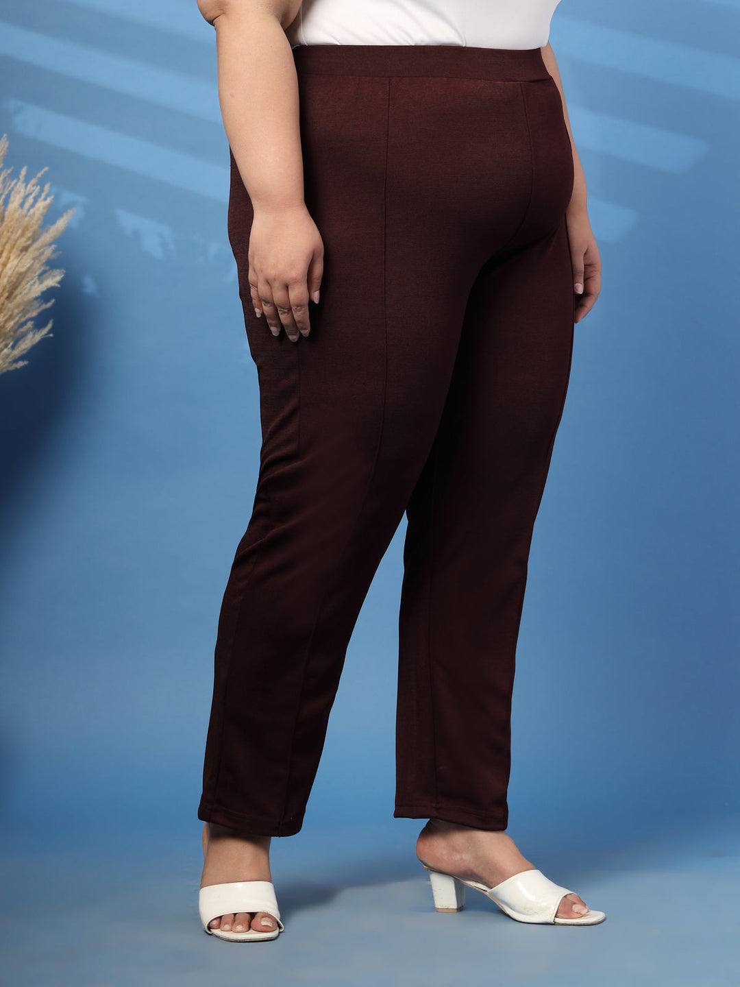 Plus Size Women Wine Jeggings