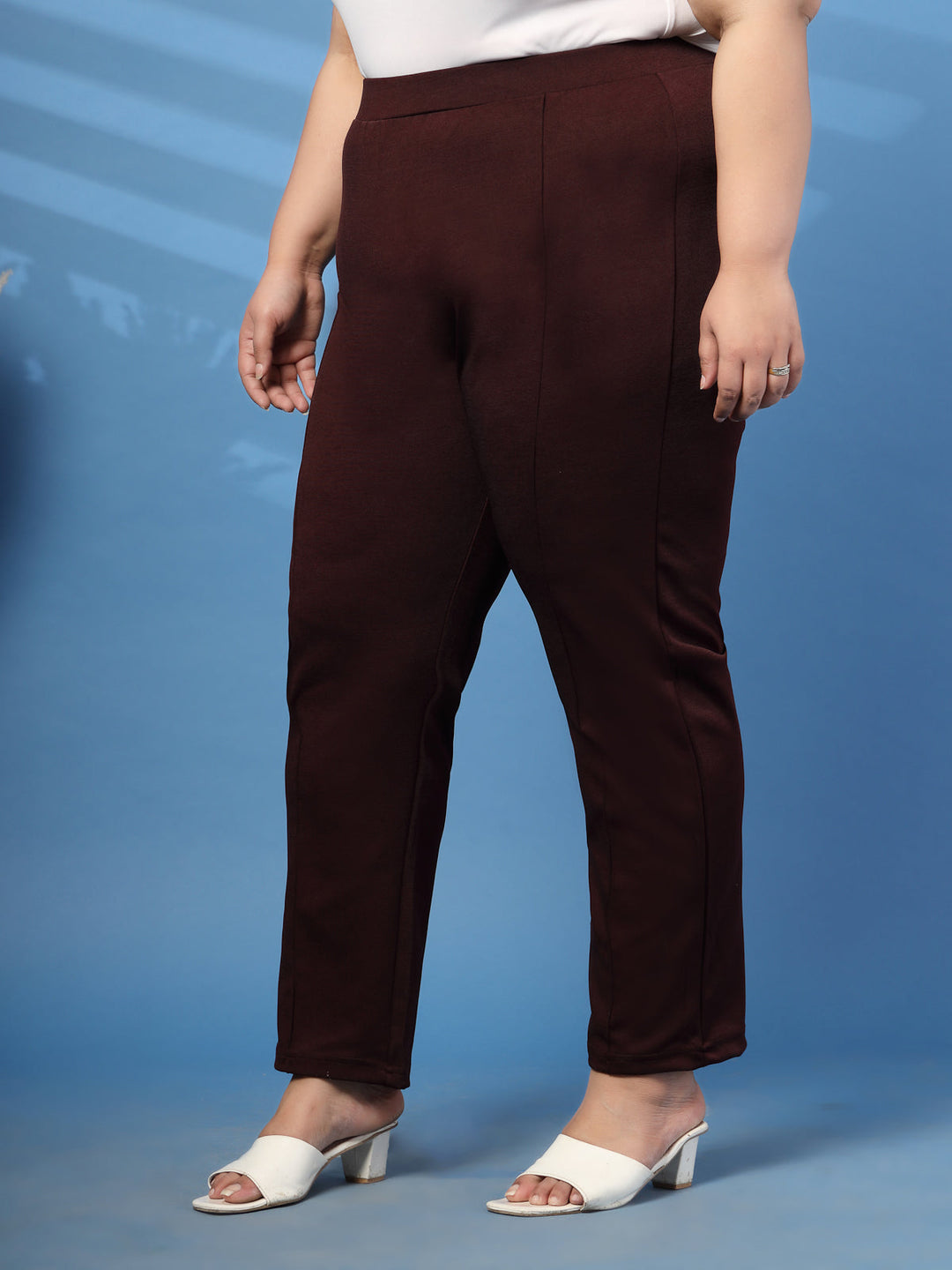 Plus Size Women Wine Jeggings