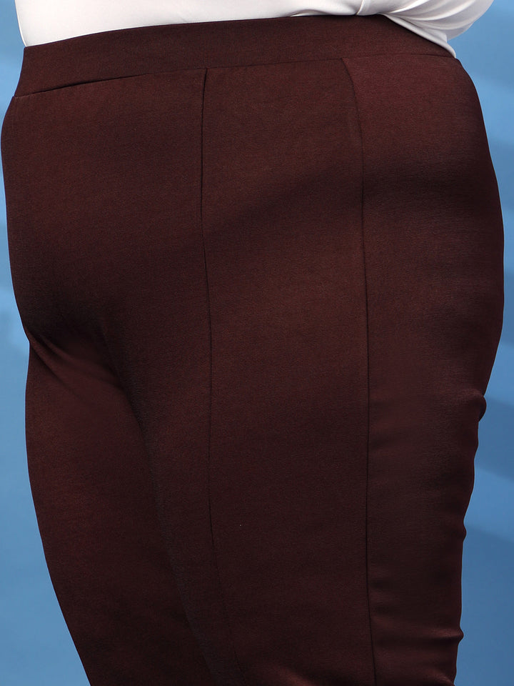 Plus Size Women Wine Jeggings
