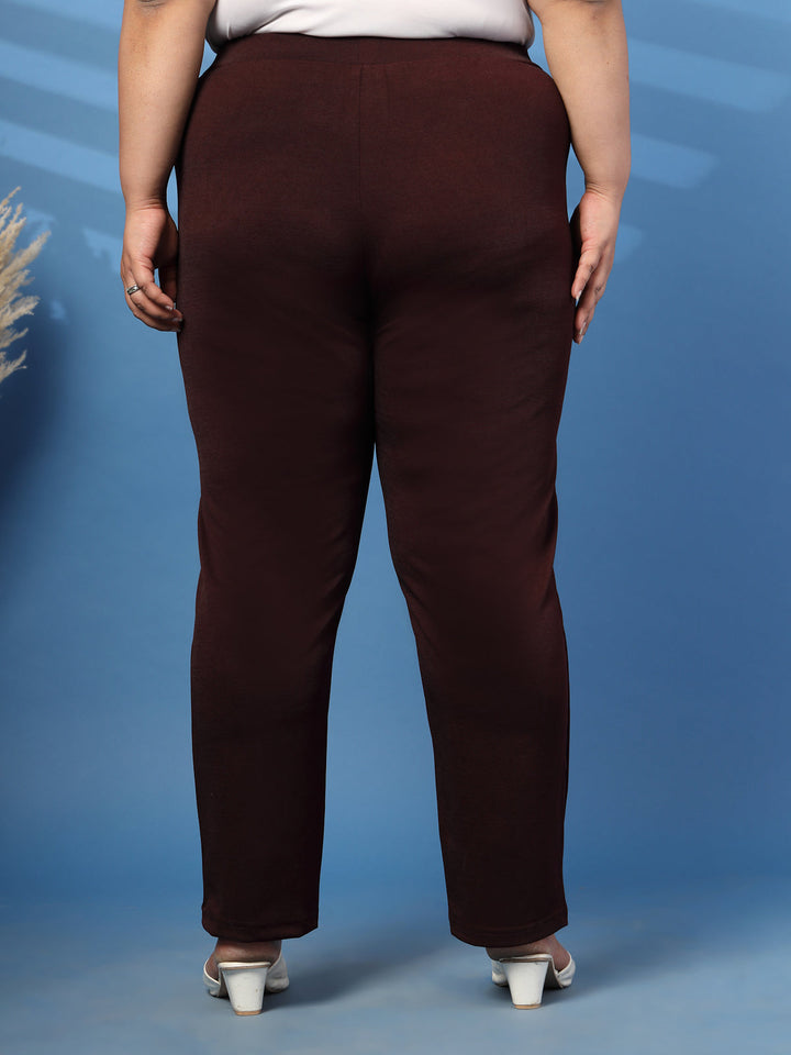 Plus Size Women Wine Jeggings