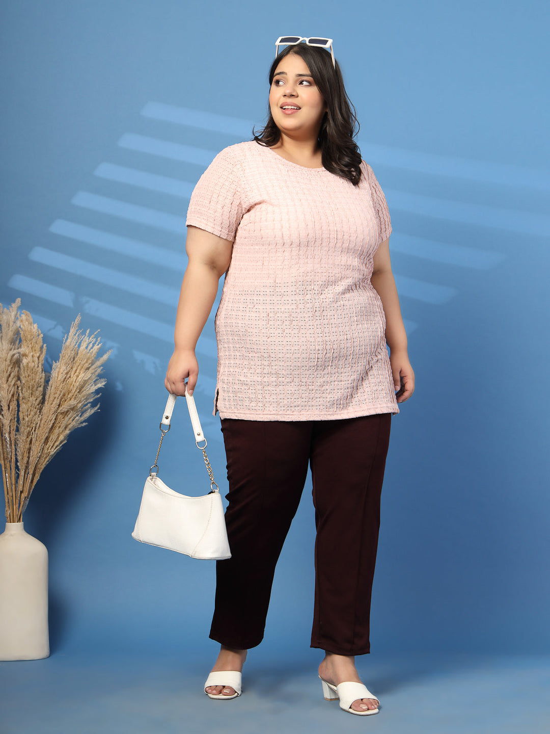 Plus Size Women Wine Jeggings