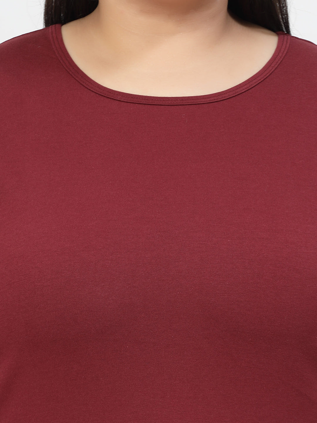 Plus Size Round Neck Short Sleeves Cotton Regular Fit  T-shirt