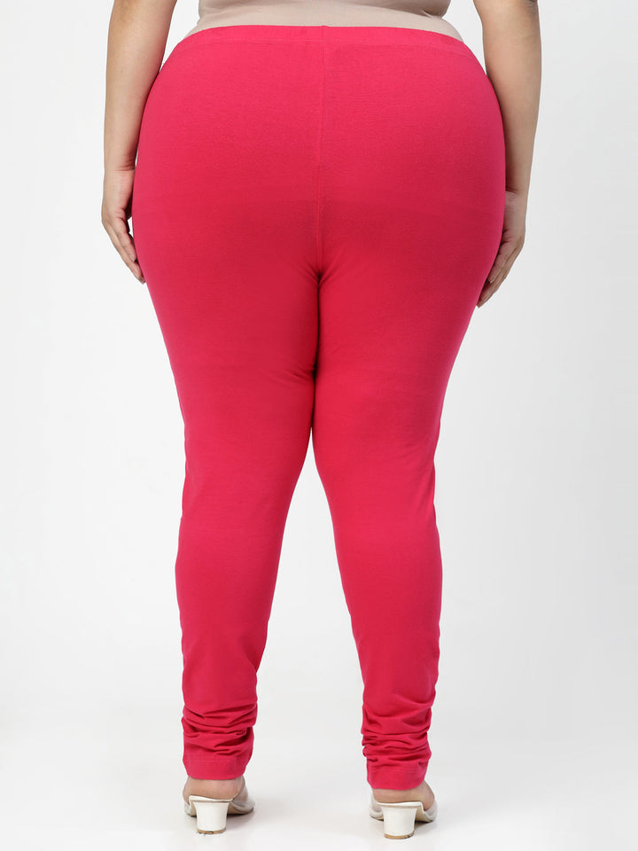 Plus Size Pink Churidar Leggings