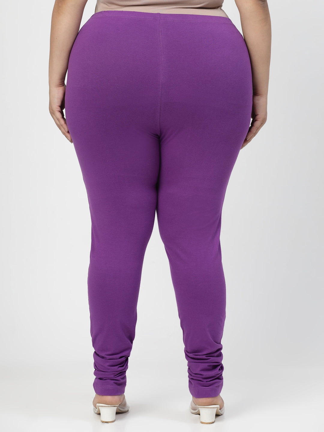 Plus Size Pink Churidar Leggings