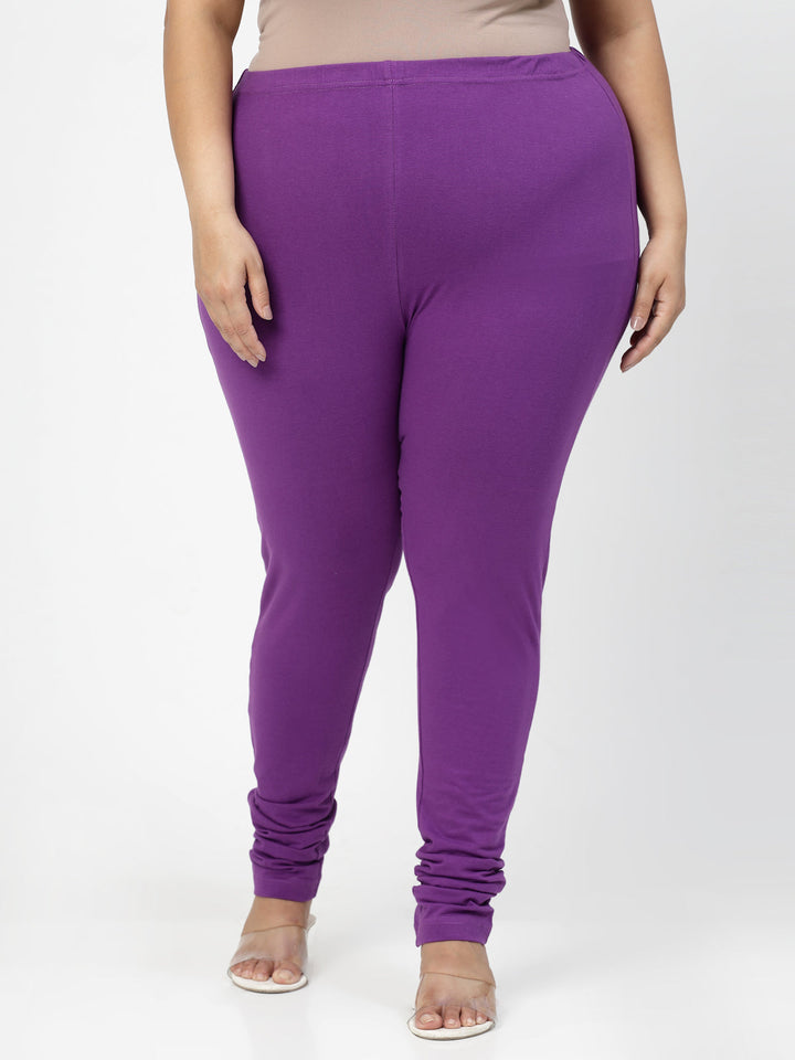 Plus Size Pink Churidar Leggings