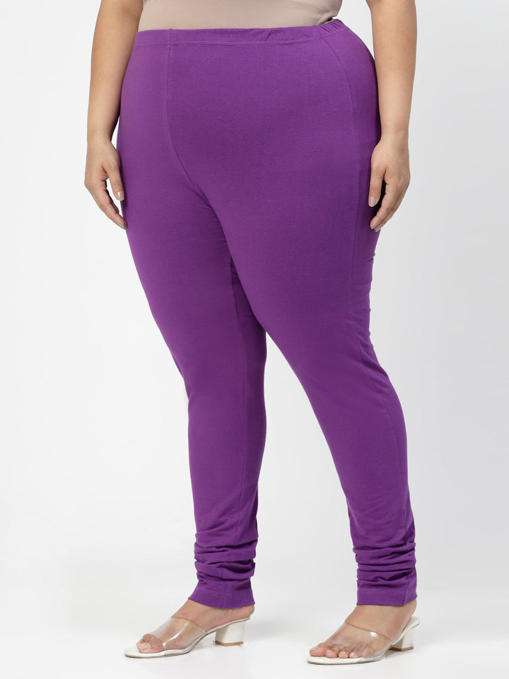 Plus Size Pink Churidar Leggings