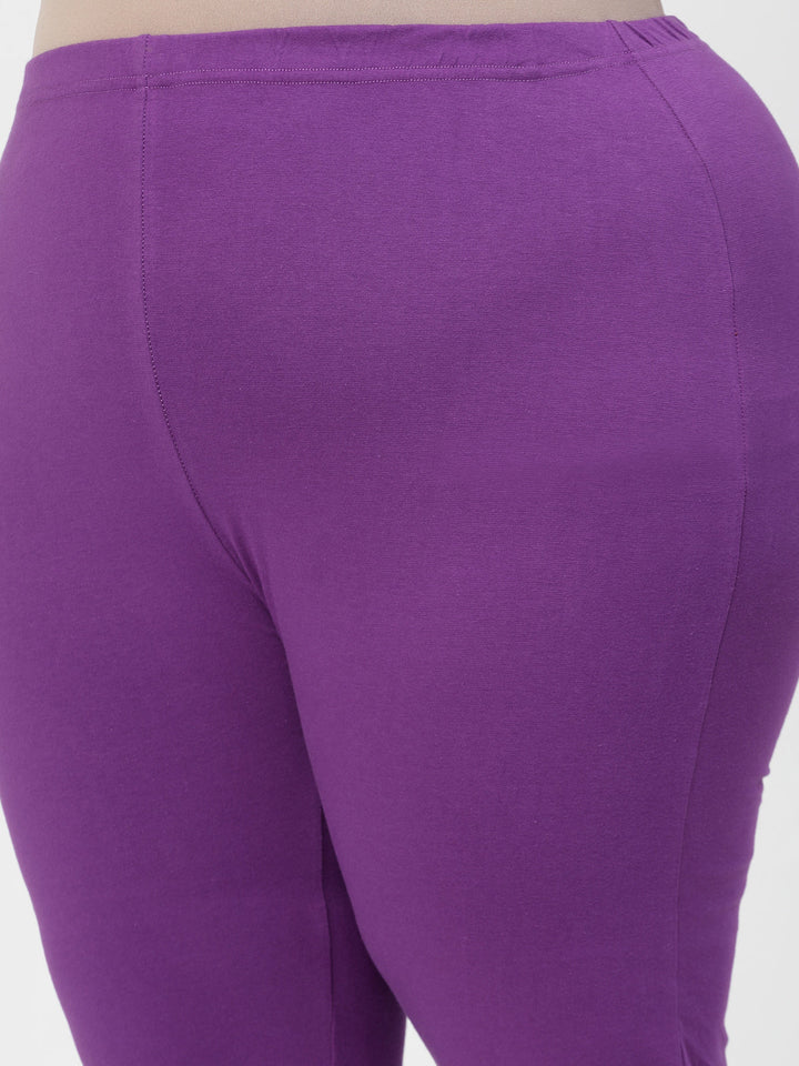 Plus Size Pink Churidar Leggings