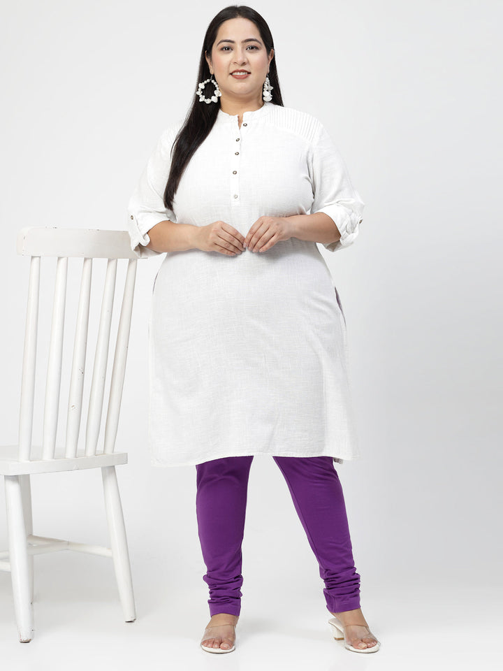 Plus Size Pink Churidar Leggings