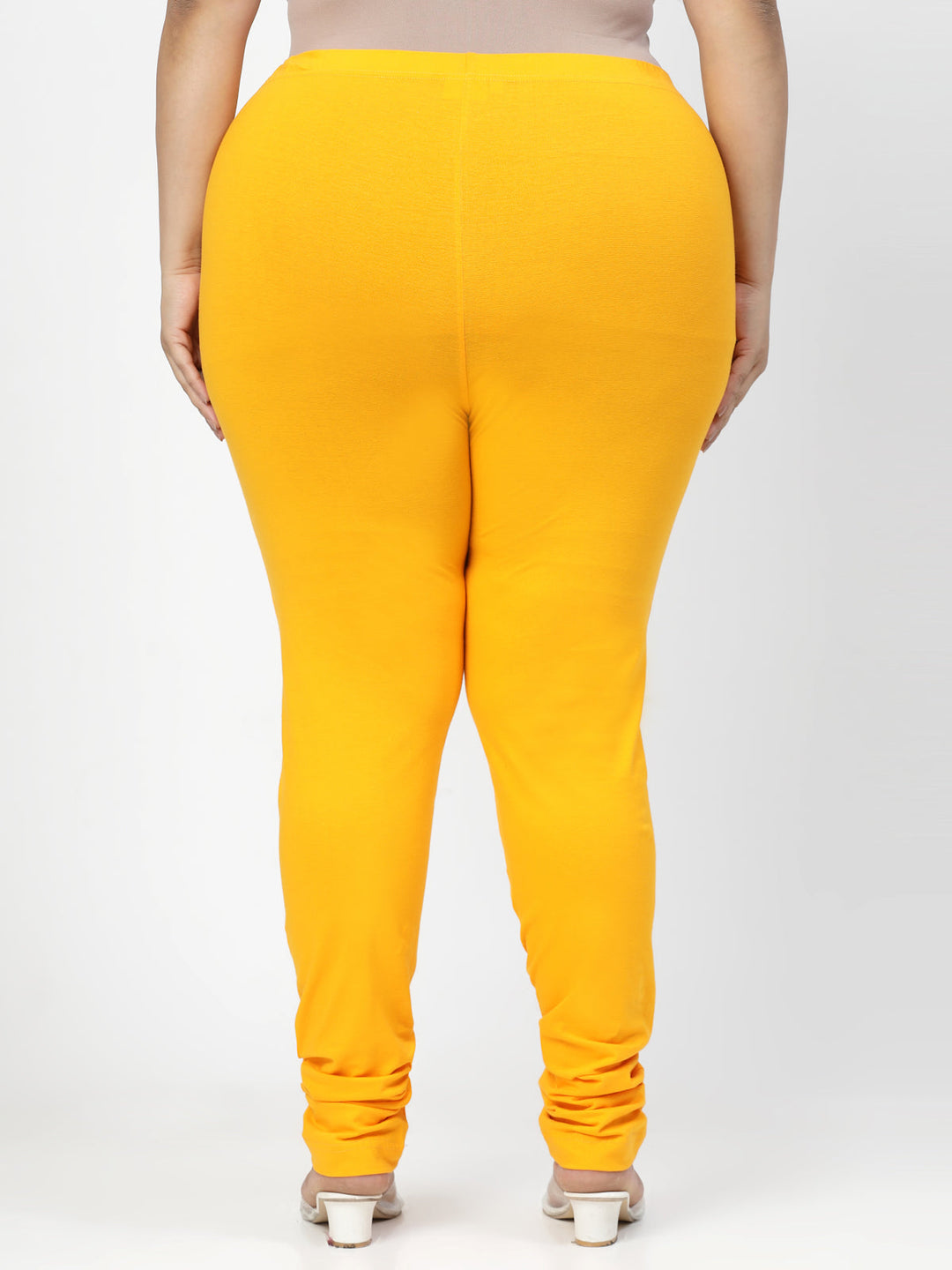 Plus Size Mustard Churidar Leggings