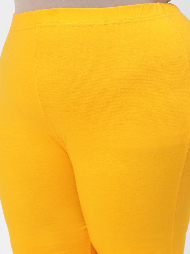 Plus Size Mustard Churidar Leggings