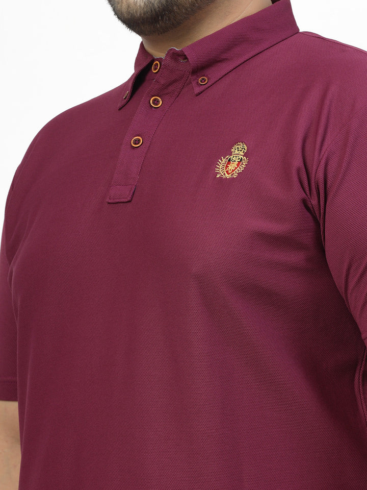 Plus Size Men Solid Cotton Mandarin Collar Oversize T-shirt