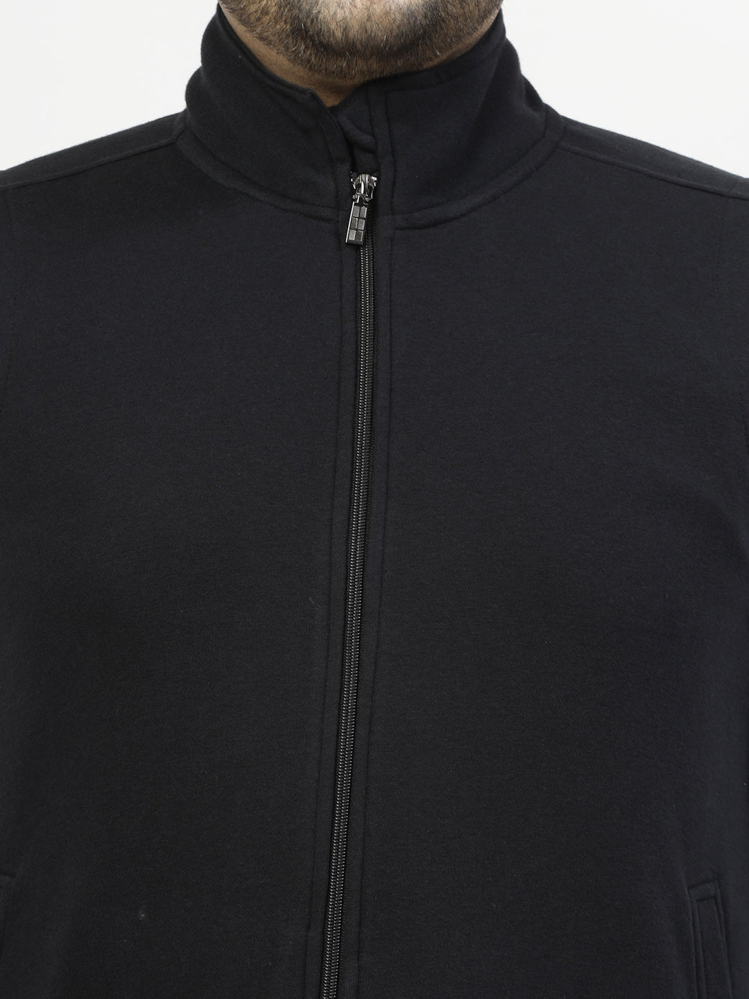 Plus Size Men Geometric Striped Fleece Longline Tailored Jacket