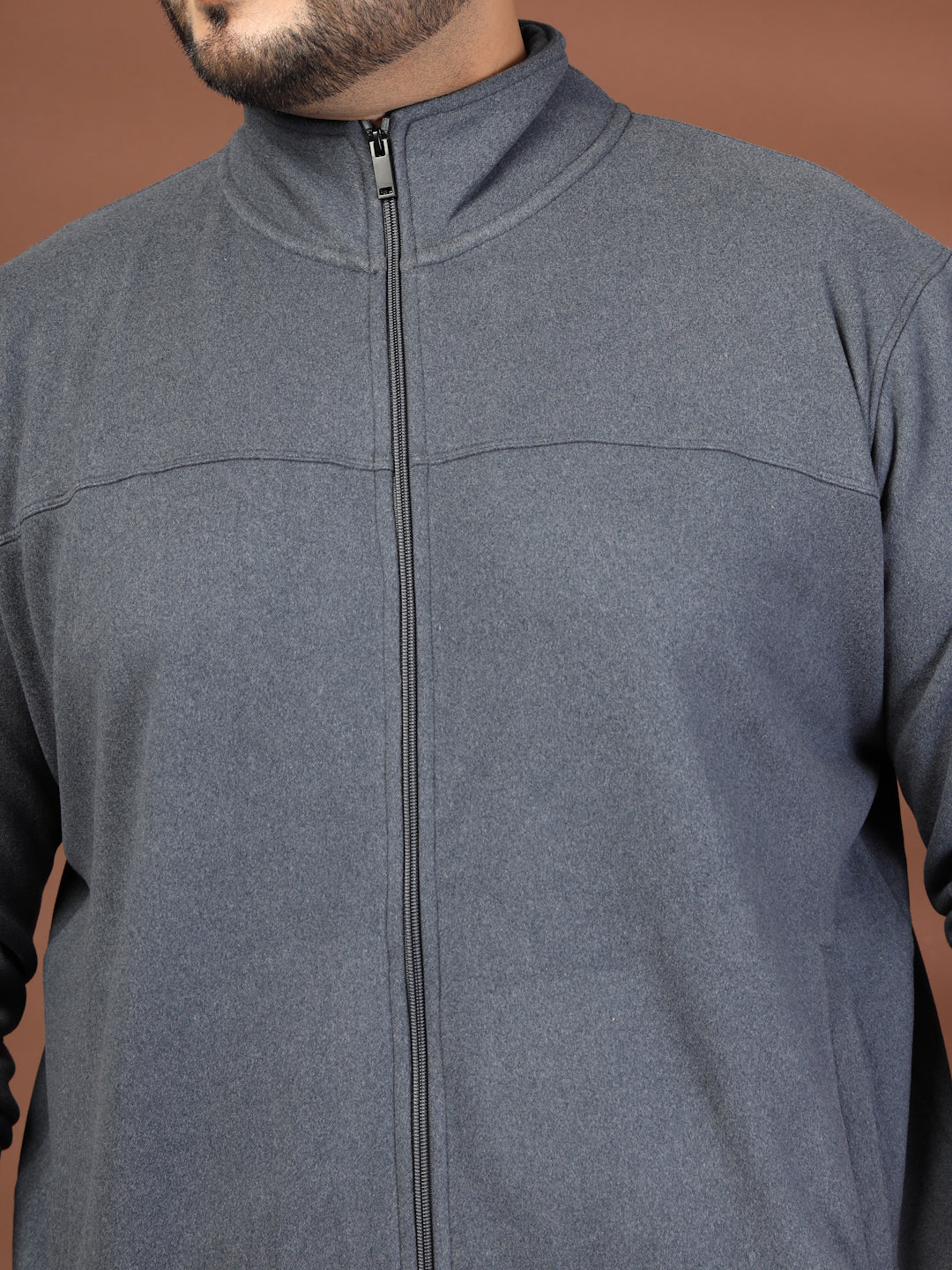 Plus Size Men's Lightweight Jacket Full Zip Stand Collar Baseball Jacket