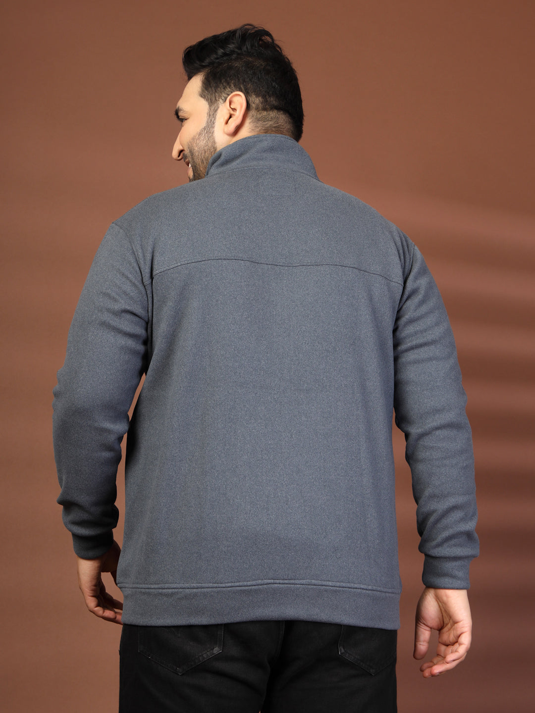 Plus Size Men's Lightweight Jacket Full Zip Stand Collar Baseball Jacket