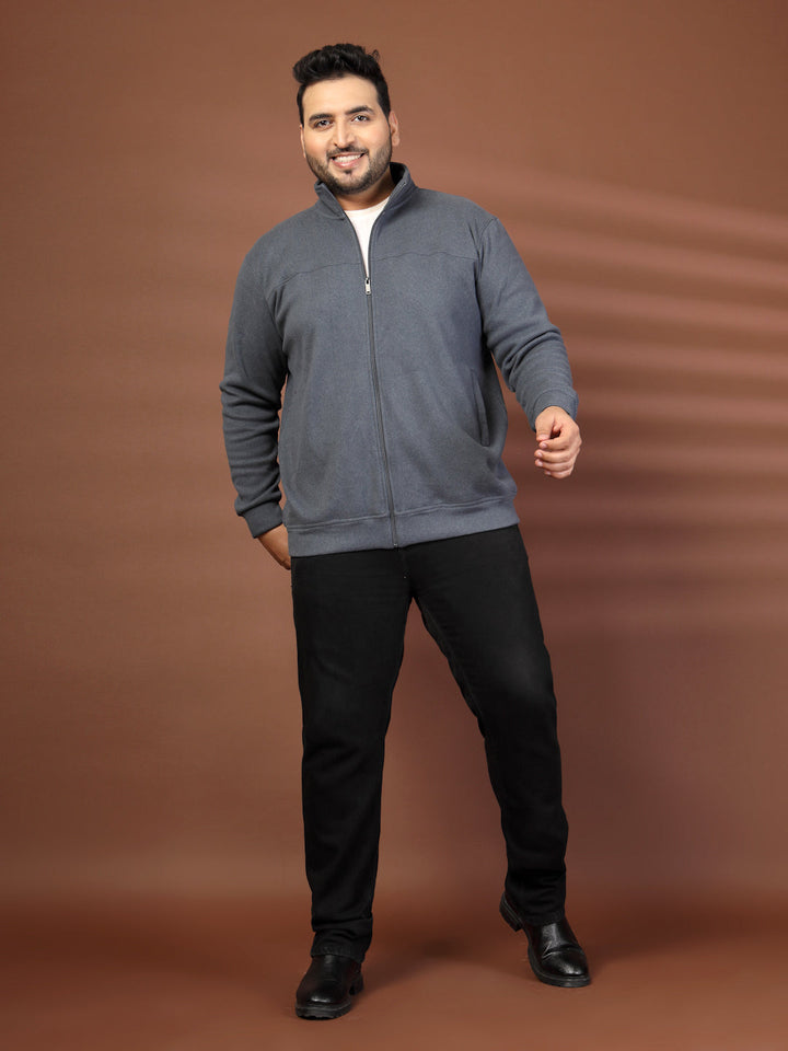 Plus Size Men's Lightweight Jacket Full Zip Stand Collar Baseball Jacket