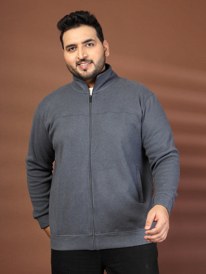 Plus Size Men's Lightweight Jacket Full Zip Stand Collar Baseball Jacket
