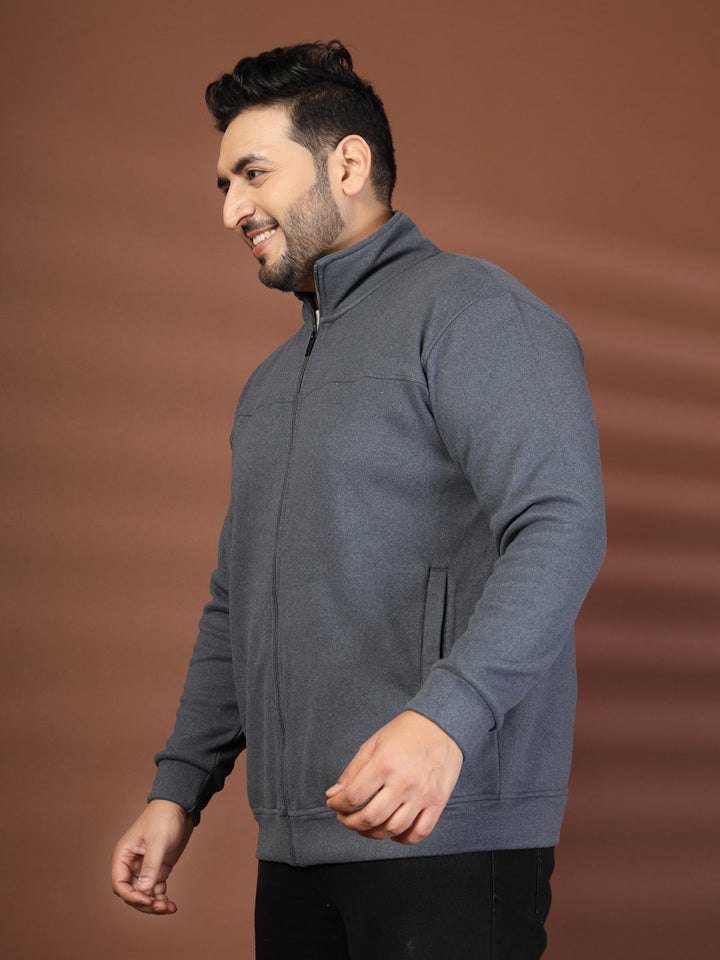 Plus Size Men's Lightweight Jacket Full Zip Stand Collar Baseball Jacket