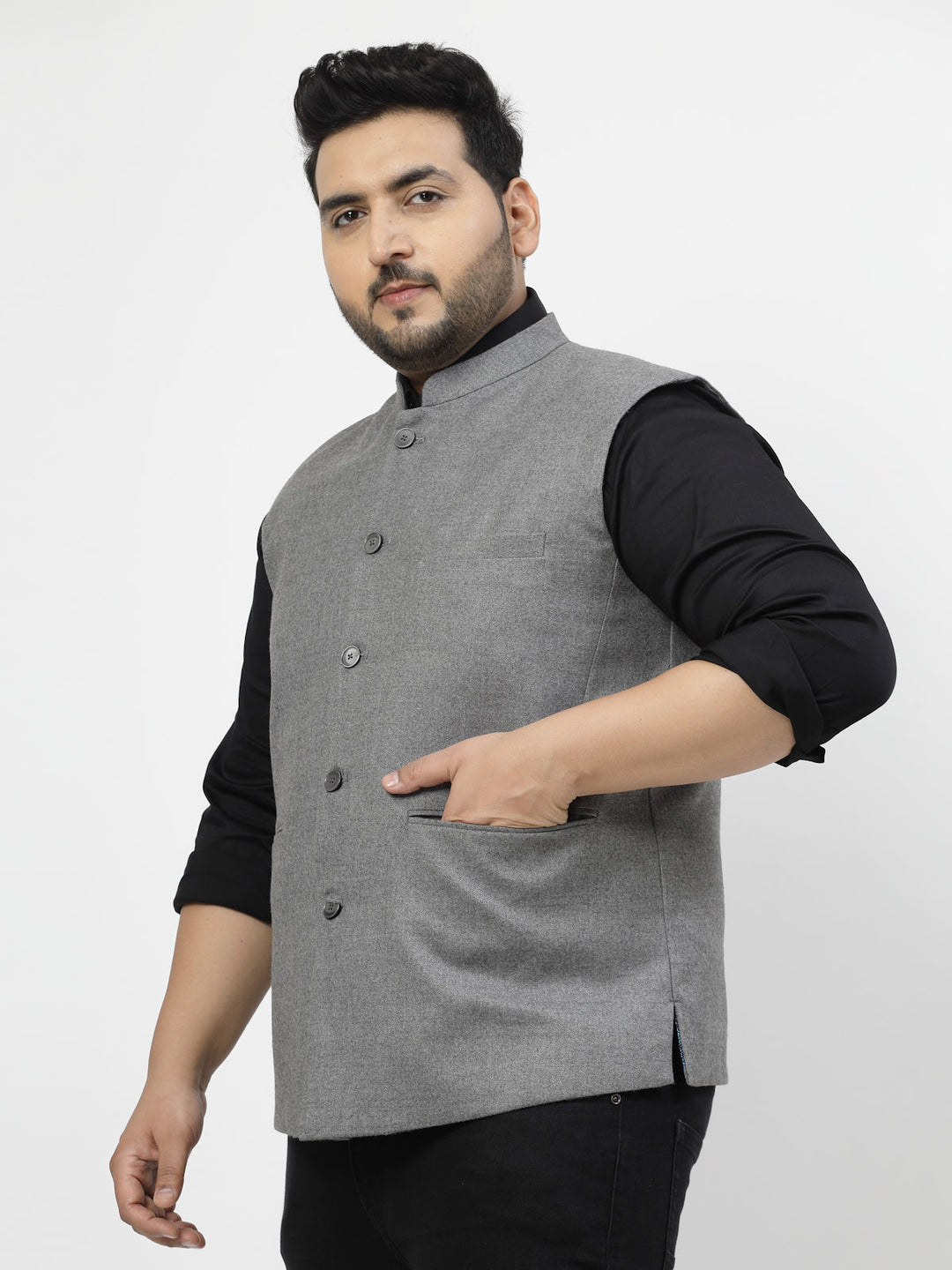 Plus Size Woven Waistcoat
