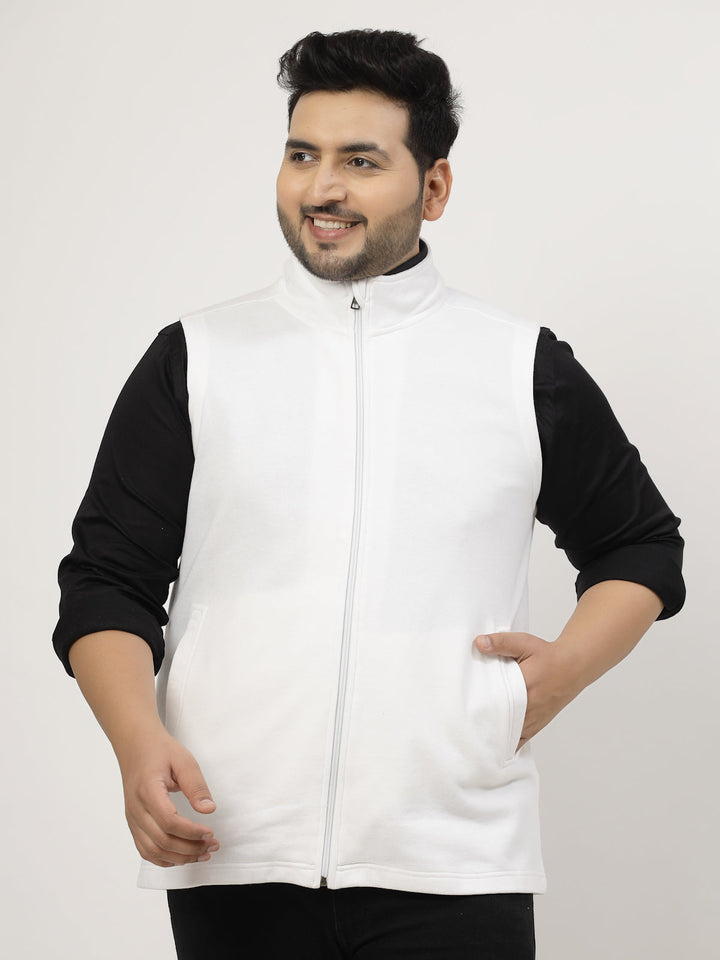 Plus Size Men Checked Fleece Longline Tailored Jacket