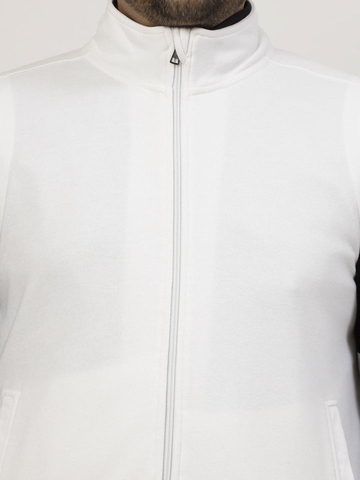 Plus Size Men Checked Fleece Longline Tailored Jacket