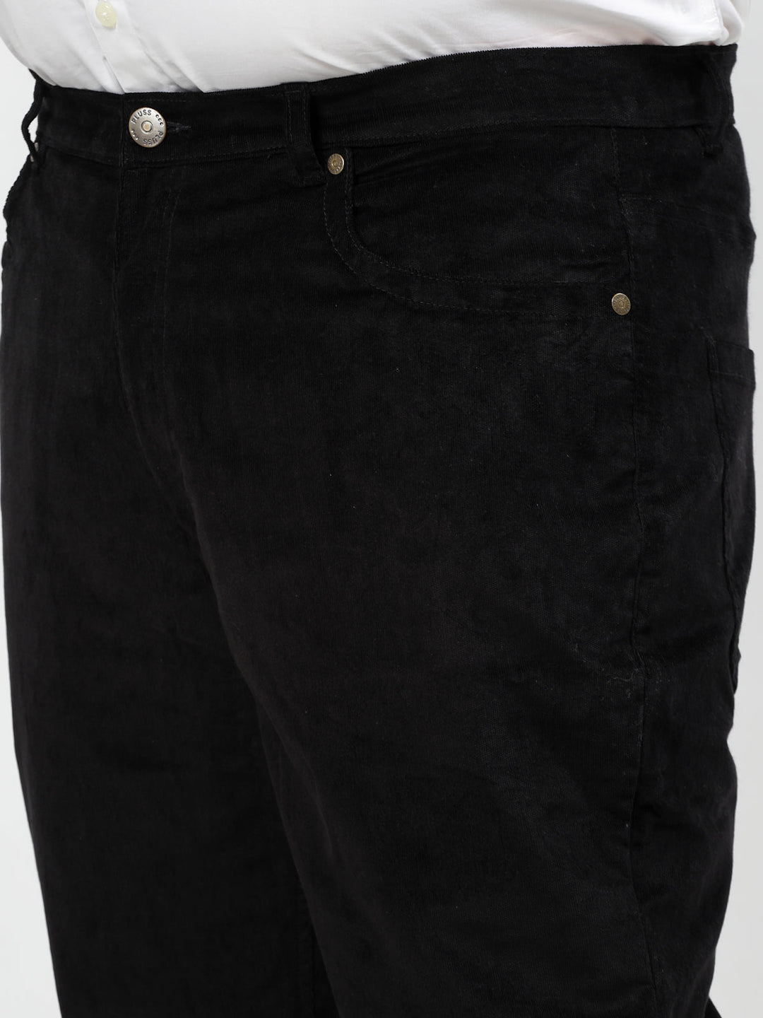 Plus Size Men Smart Fit Corduroy Chinos Trousers