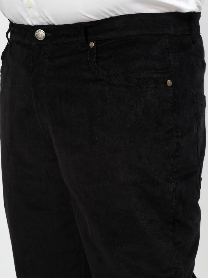 Plus Size Men Smart Fit Corduroy Chinos Trousers
