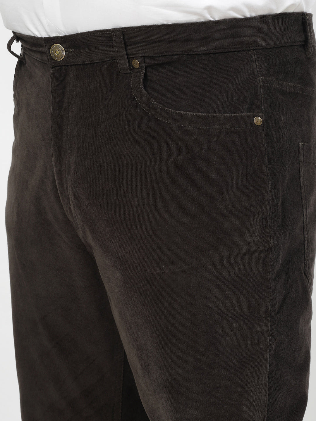 Plus Size Men Smart Fit Corduroy Chinos Trousers