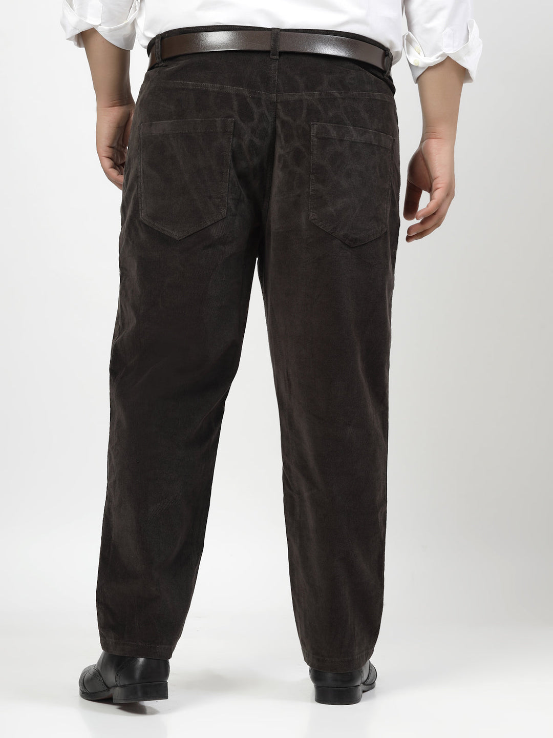 Plus Size Men Smart Fit Corduroy Chinos Trousers