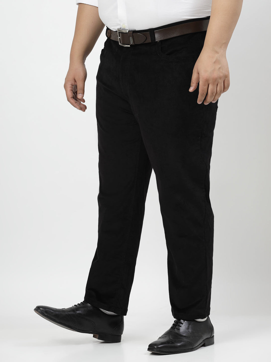 Plus Size Men Smart Fit Corduroy Chinos Trousers