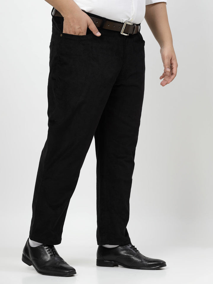 Plus Size Men Smart Fit Corduroy Chinos Trousers